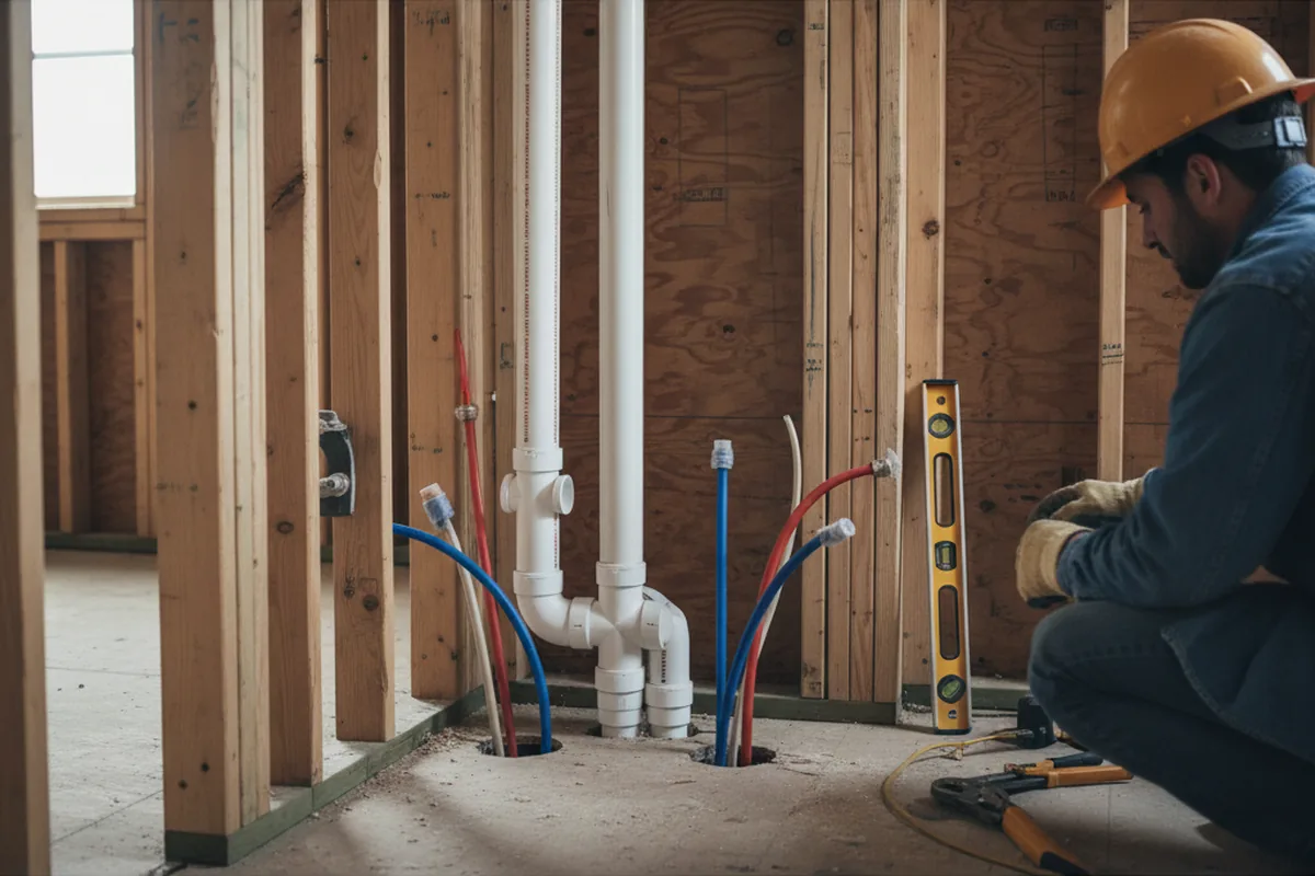Drain and supply rough-in during Toilet Repair and Installation in Rollinsford