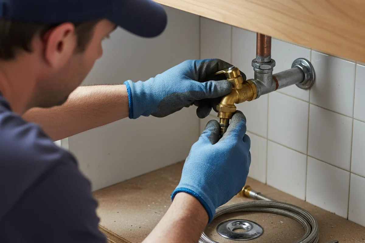 Shutoff valve and fitting work during Emergency Plumbing in Rollinsford